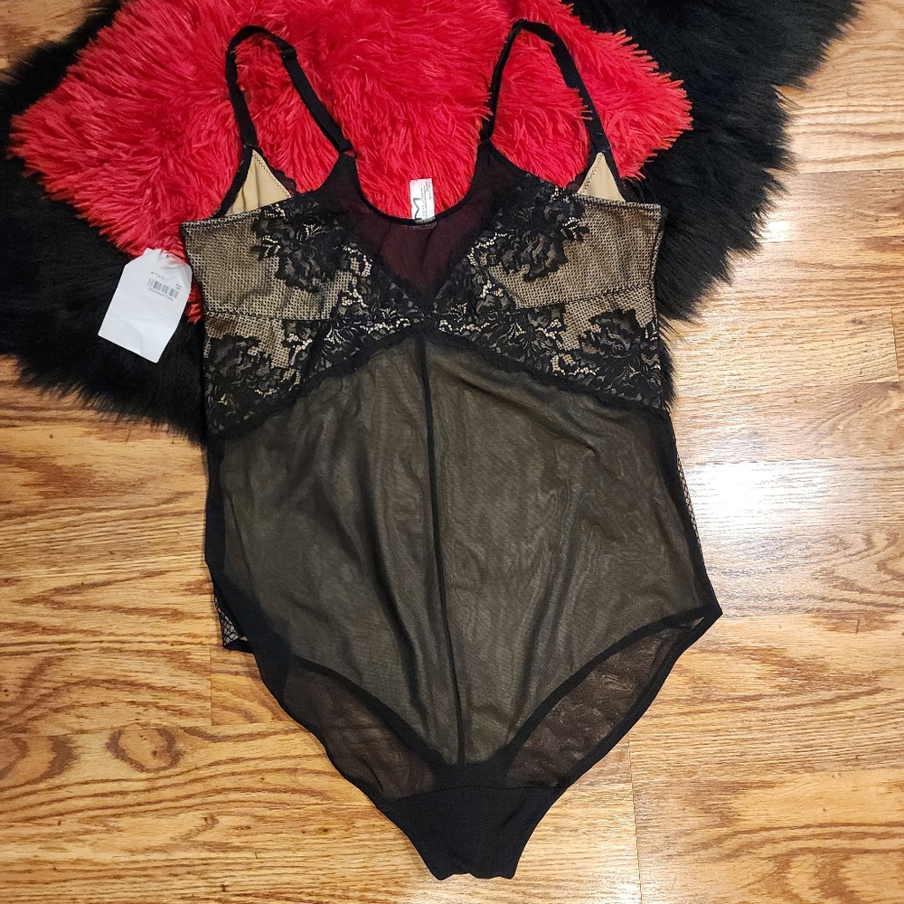 2X Black Lace Firm Control All-Over Shapewear - Wear Your Own Bra Romper
